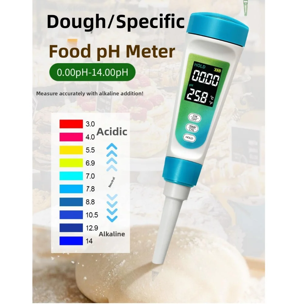 

Пищевой тестер PH с ЖК-дисплеем для быстрого и точного тестирования PH в пищевых продуктов и жидкостей с температурной компенсацией