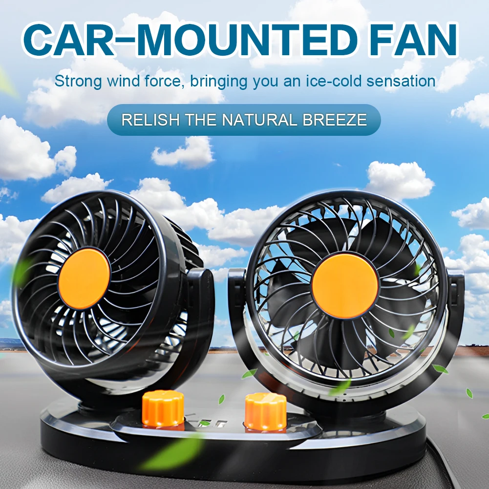 

Dual Head USB Car Central Control Screen Fan 2 Wind Speed Car Air Circulation Cooler Auto Ventilation Fan Auto Accessories