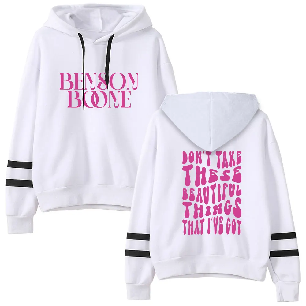 

Benson Boone merch These Beautiful Things That I Got Hooded Long Sleeve Pocketless Sweatshirt Men Women Pullover