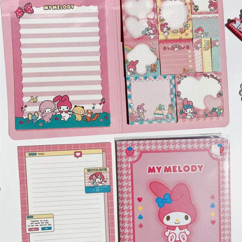 Sanrio Sticky Note Cartoon Hello Kitty Kuromi Melody Memo Pad Sticky Note Paste Notatnik Prezenty dla dziewczynek Dzieci Student Stationery