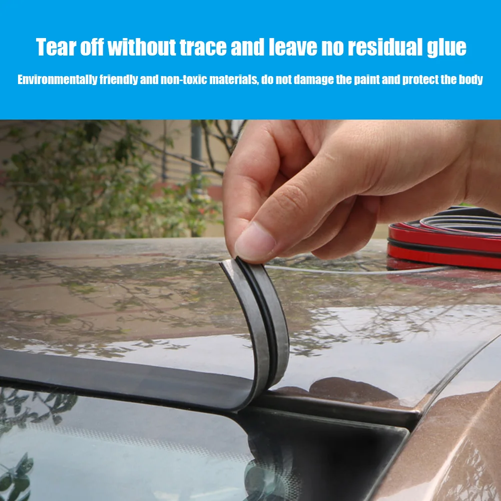 Car Rubber Seal Strips Rubber Noise Insulation Window Edge Windshield Roof Sealing Strip Dustproof Window Sound Insulation Tape