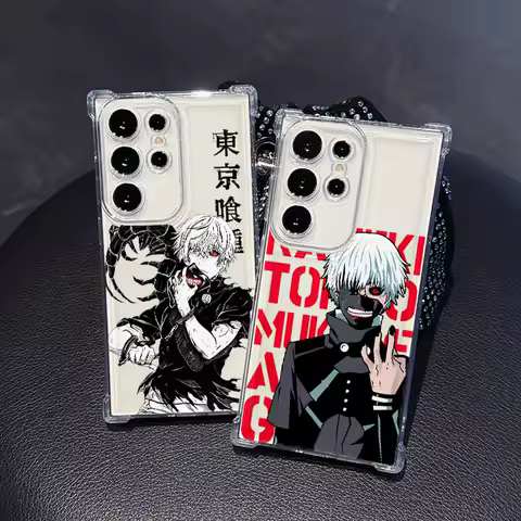 Tokyo Ghoul Anime For Samsung S25 Edge S24 S23 S22 S21 S20 FE Note 20 Ultra Plus Anti-Fall Transparent Phone Case