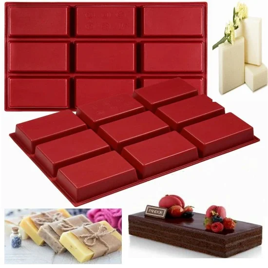 Rectangular Silicone Soap And Cake Mould 9 Cups 9,5x6x3 Cm Free Shipping