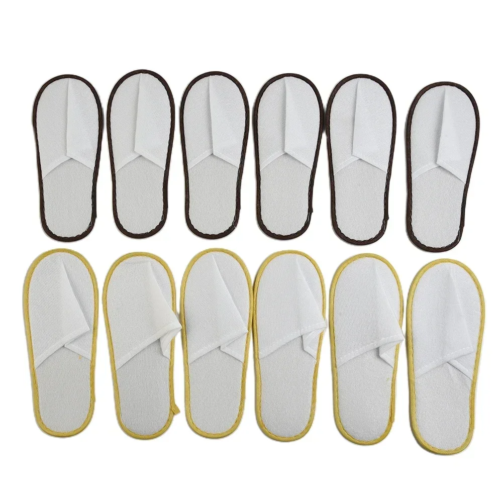 Disposable Travel Slipper, Soft Spa Hotel Guest Slippers, 10 Pairs, Anti Slip EVA Sole, Suitable for Daily Use