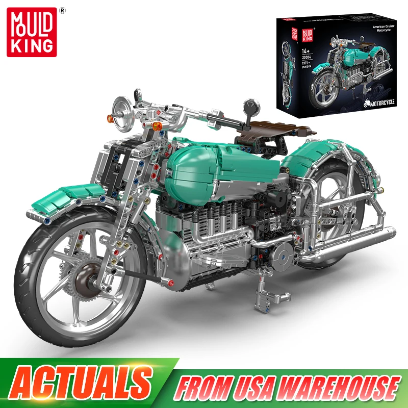 

Mould King 23004 Technical Car Toys The American Cruiser Motorcycle Building Block Assembly Motorcycle Model Brick Set Kids Christmas Gift