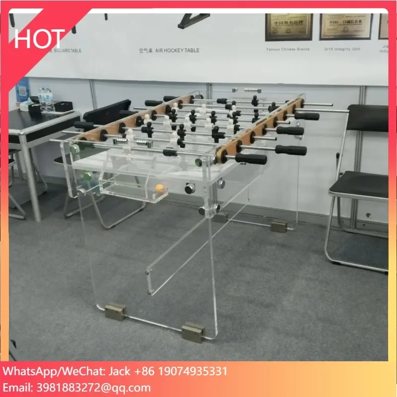 

Luxury Baby Foot Game Machine Foosball Top Soccer Table with Glass Top Football Machine Glass Foosball Table for Adults