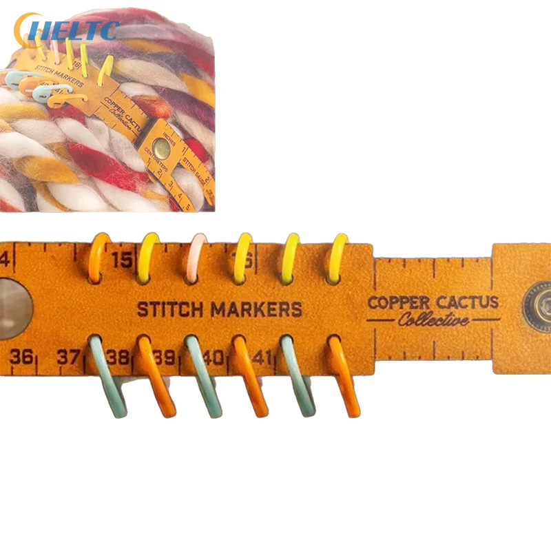 أداة صياغة متعددة الوظائف 7 في 1، أداة قياس جلدية، مسطرة معصم مع علامات غرزة للحياكة والخياطة،