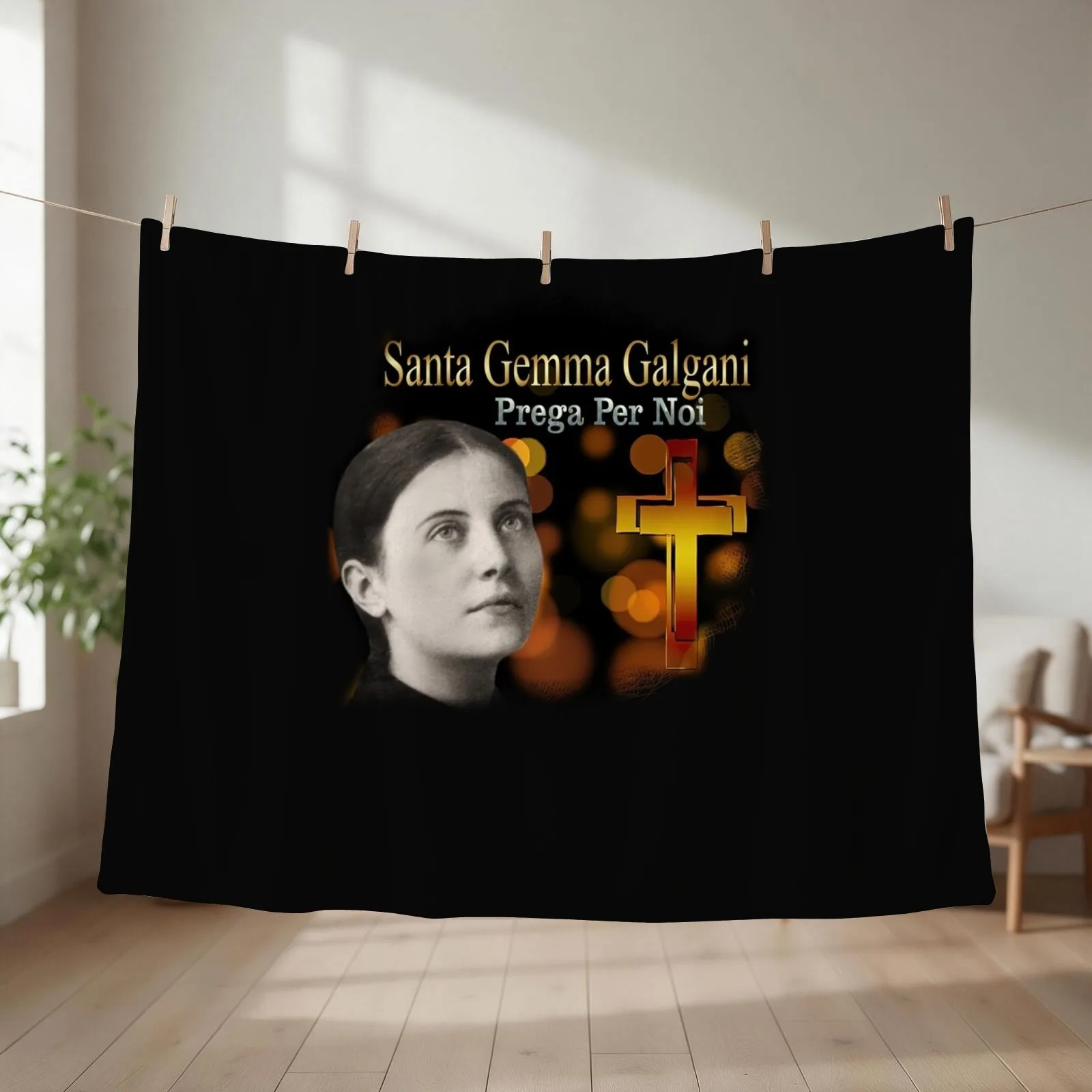 Saint Gemma Galgani Catholic Saint & Mystice Visions of Guardian Angel Throw Blanket