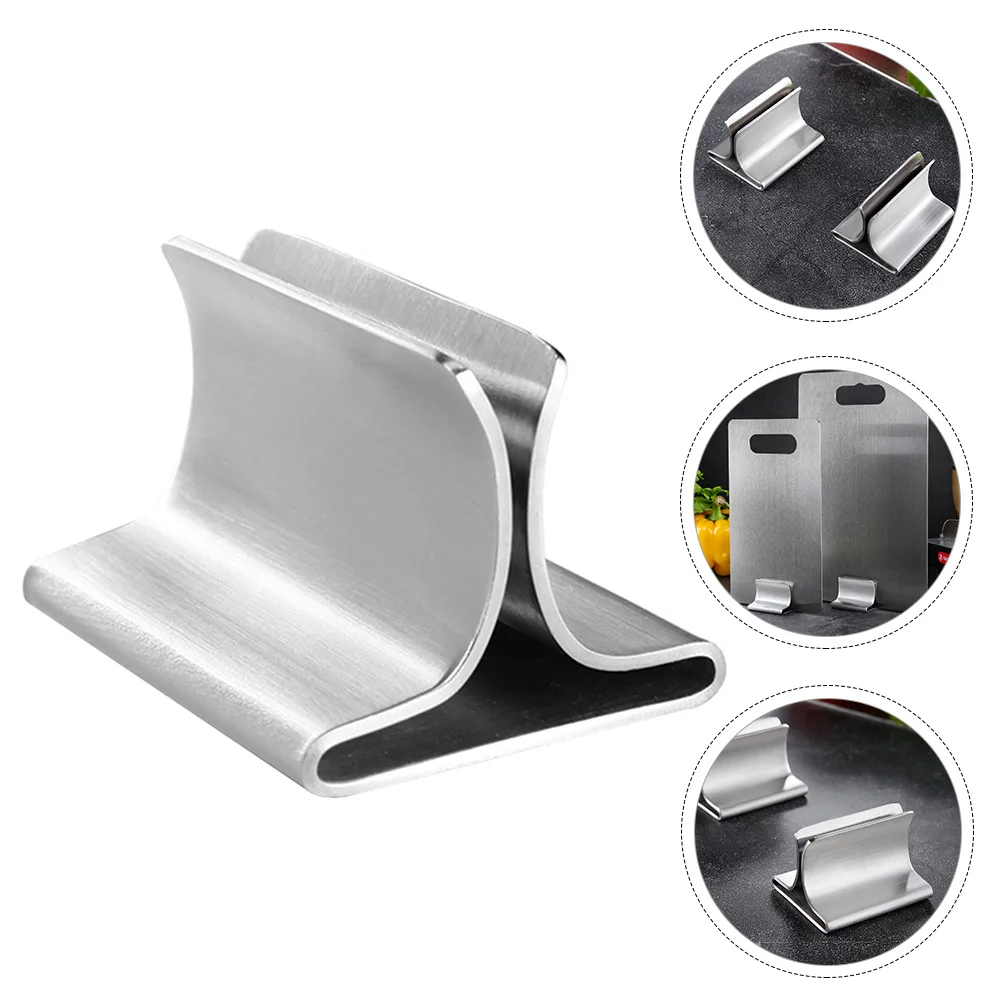 

1Pcs Practical Stainless Steel Kitchen Mincing Board Rack Rounded Corners Quick Drainage Tidy Cutting Board Holder