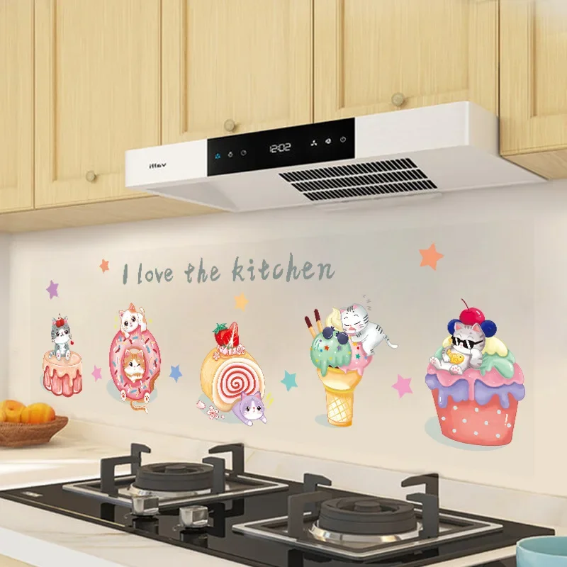 Kitchen high-temperature and oil smoke resistant tiles, wall waterproof and moisture-proof self-adhesive transparent stickers