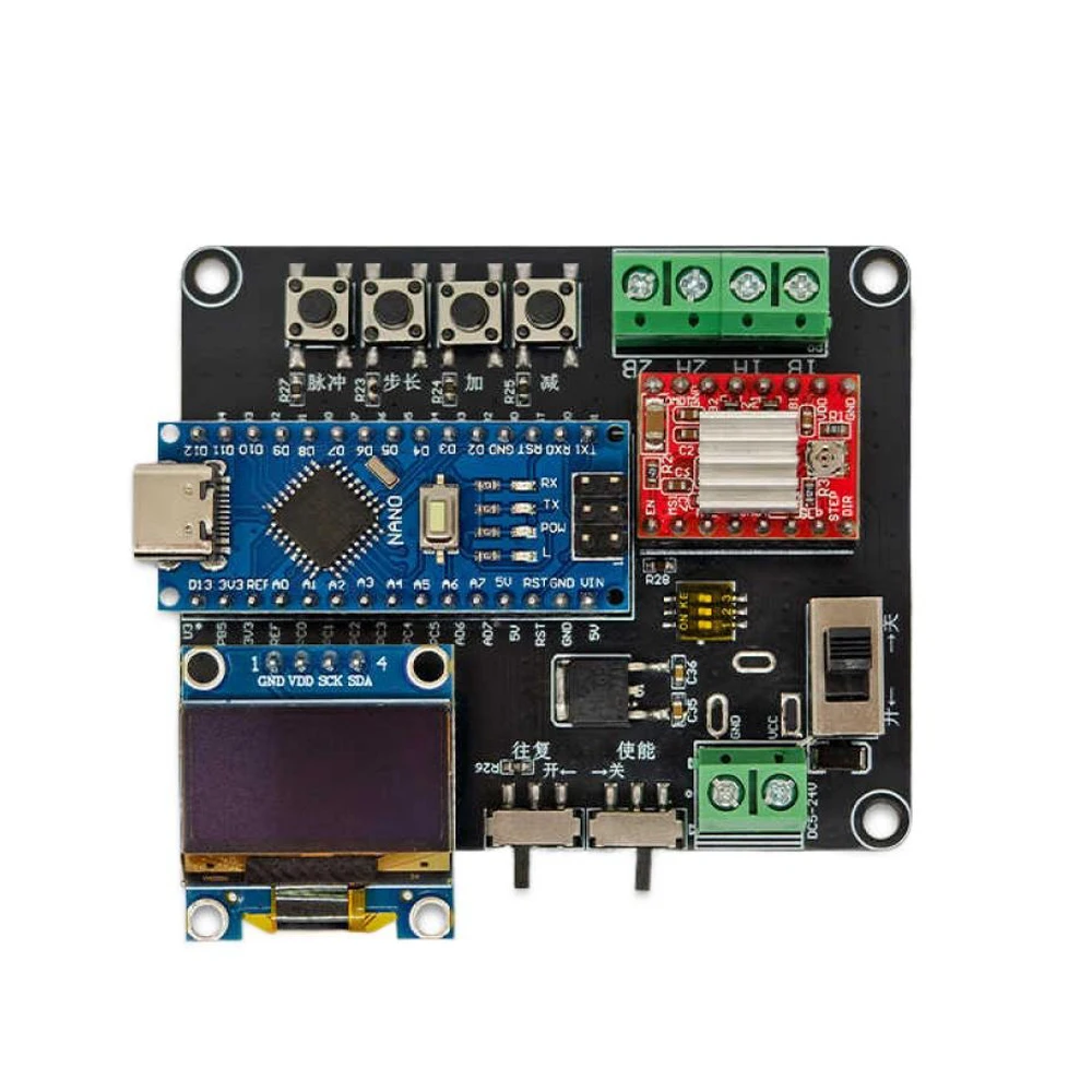 Stepper Motor Drive Module DC5-24V Input USB Burning Method with A4988 Drive Module Motor Drive Board for Arduino