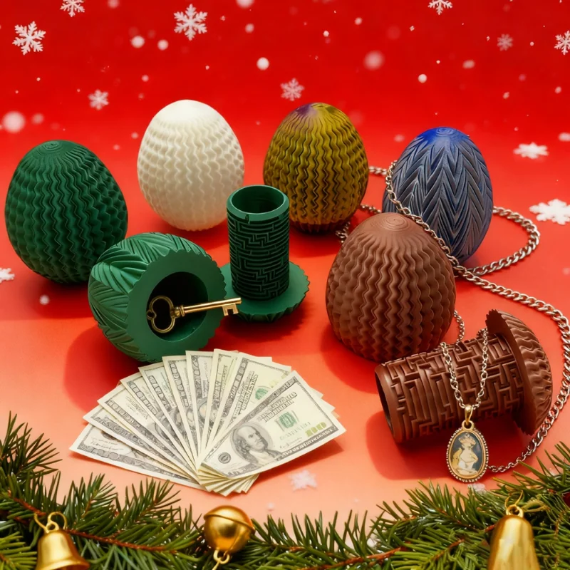 Mystery Egg Maze Gift Box Money Puzzle Box with Hidden Compartment Christmas Easter Intellectual Unlocking Maze Game Gift