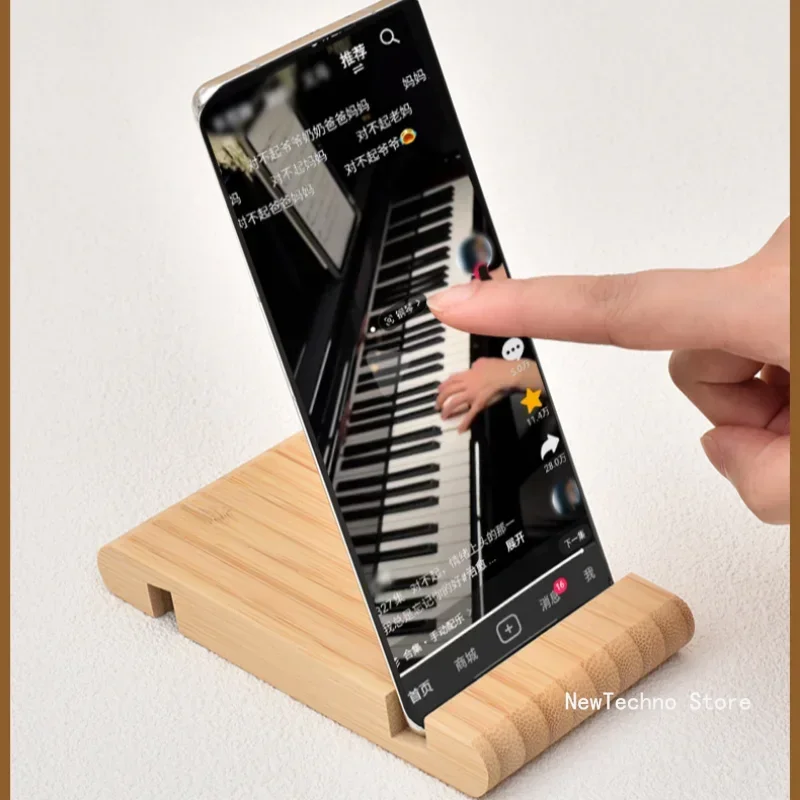 Universal Solid Wood Cell Phone Racks Simple Desk Stand Holder for Mobile Phone Tablet PC E-reader Portable Mobile Phone Holder