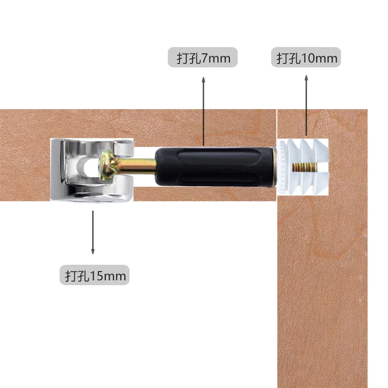 Écrou pré-inséré de cheville de raccord de came de roue excentrique OD, connexion latérale de meubles, AT35, 20X