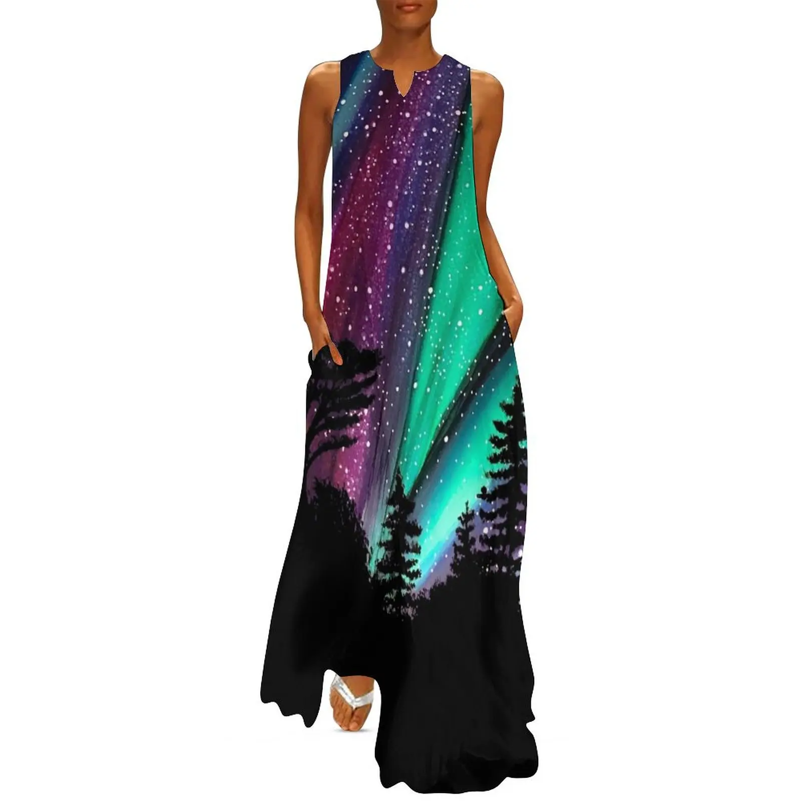 

Alaskan Aurora Aurora Borealis Northern Lights Long Dress dresses for womens 2025 women party dresses Women long dress Dress