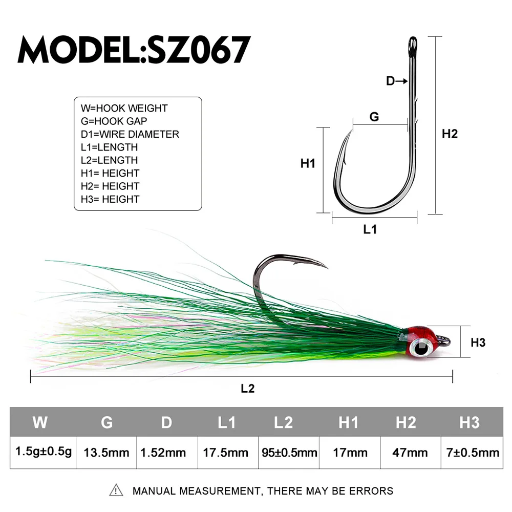 Sunlure 5Pcs Rig Vissen Haken Met Herten Haar Hoge Carbon Staal Enkele Haak Inchiku Prikkeldraad Vishaak Bass Jigging Grooming haak