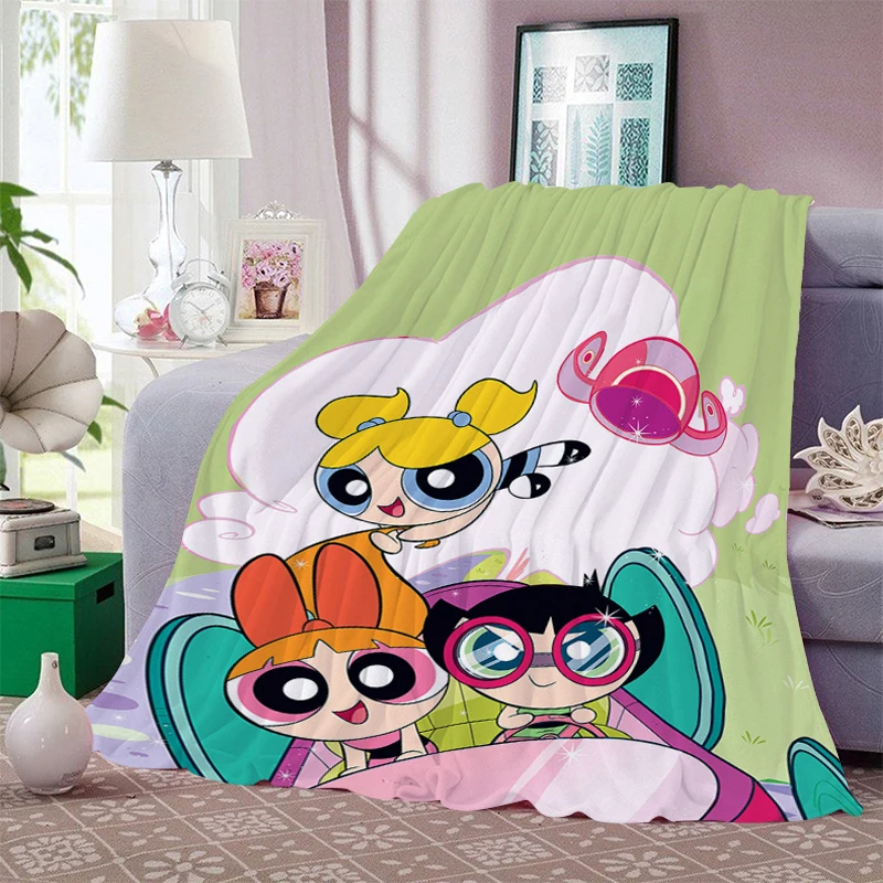 Fleece Blanket Sofa Winter The B-Powerpuffs Girls Warm Bed Camping Custom Nap Fluffy Soft Blankets King Size Microfiber Bedding