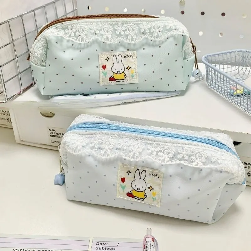 

Hot Cartoon Miffy Series Stationery Storage Bag Cute Creativity Printing Wave Point High-capacity Lace Pen Bag Girls Gift