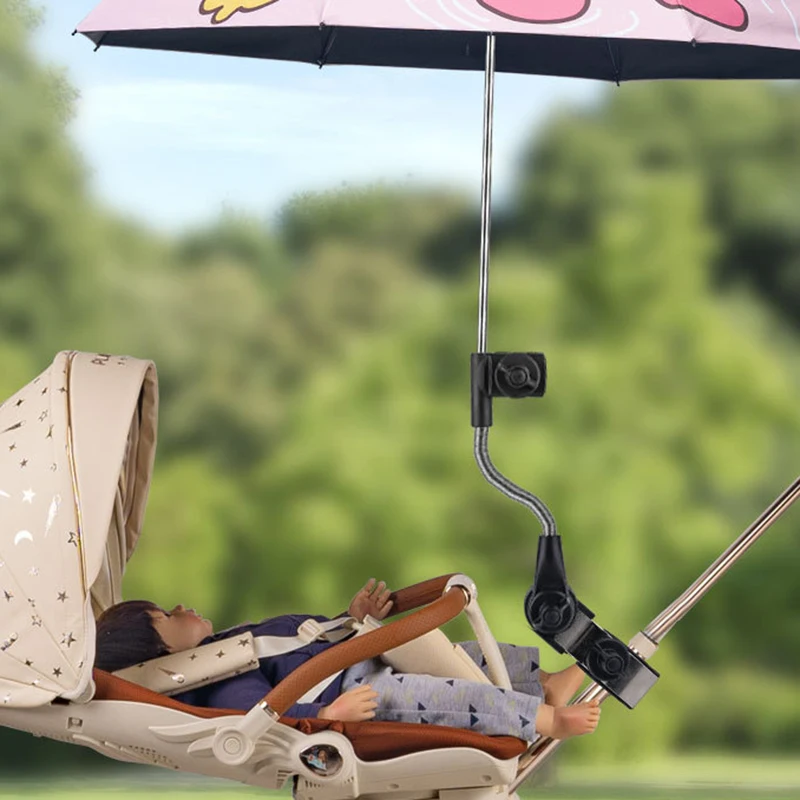 Stroller Adjustable Umbrella Holder Bracket Golf Trolley Baby Stroller Umbrella Holder Outdoor Cart Stroller Sun Umbrella Holder