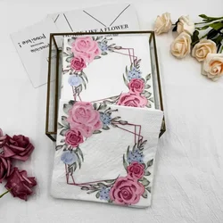 20pcs/Pac 33*33cm 2-Ply DIY Printed Napkins Fresh Flower Model Wedding Flower Paper Hotel Party Folded Square Facial Tissue