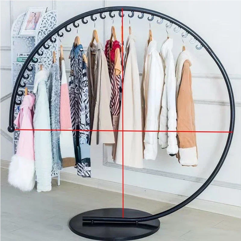 

Floor type display rack of clothing store creative gold display rack of women's clothing store clothes hanger perchero pared