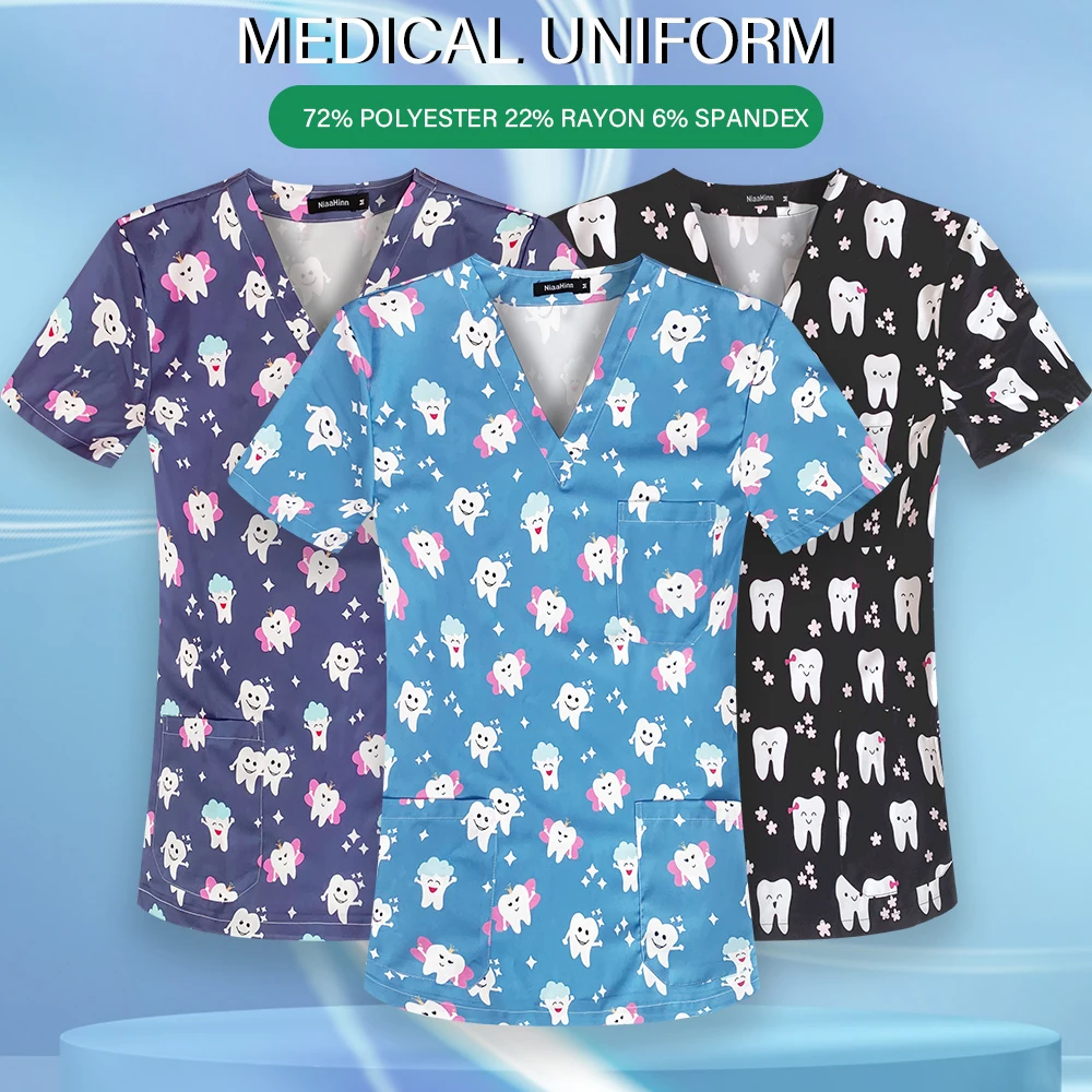 Apotheek Huisdier Ziekenhuis Verpleegster Uniform Scrubs Tops Tandheelkunde Care Arts Overalls Lab Jas Spa Uniform Chirurgische Toga Accessoires