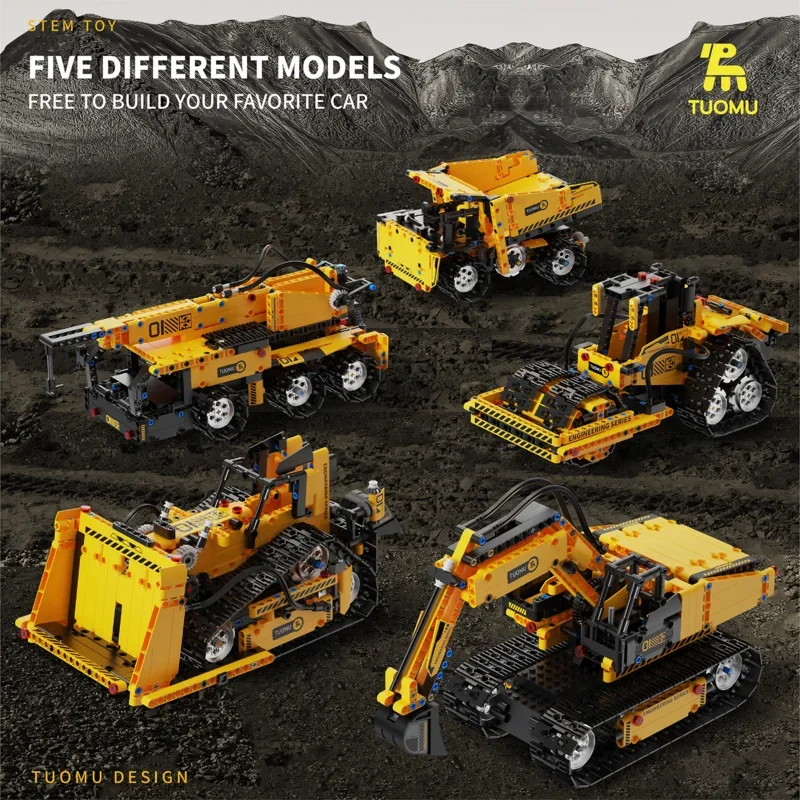 

Креативный радиоуправляемый деформирующий робот 5 в 1, строительные кирпичи, 535 шт., экскаватор, гоночный автомобиль, бульдозер, грузовик, игрушки для детей