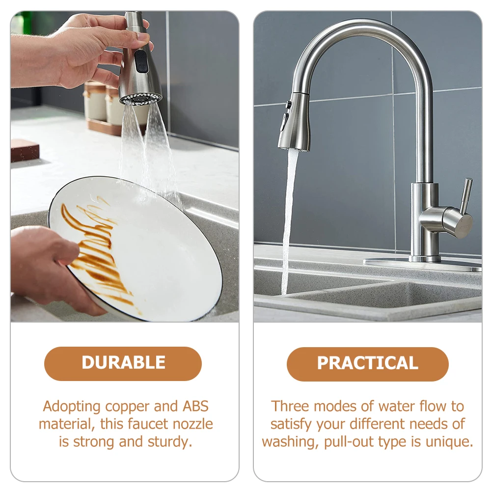 

360 Degree Rotatable Sprayer Head Splash-Proof Sink Nozzle Universal Basin Faucet Aerator Durable Abs Copper Material Easy