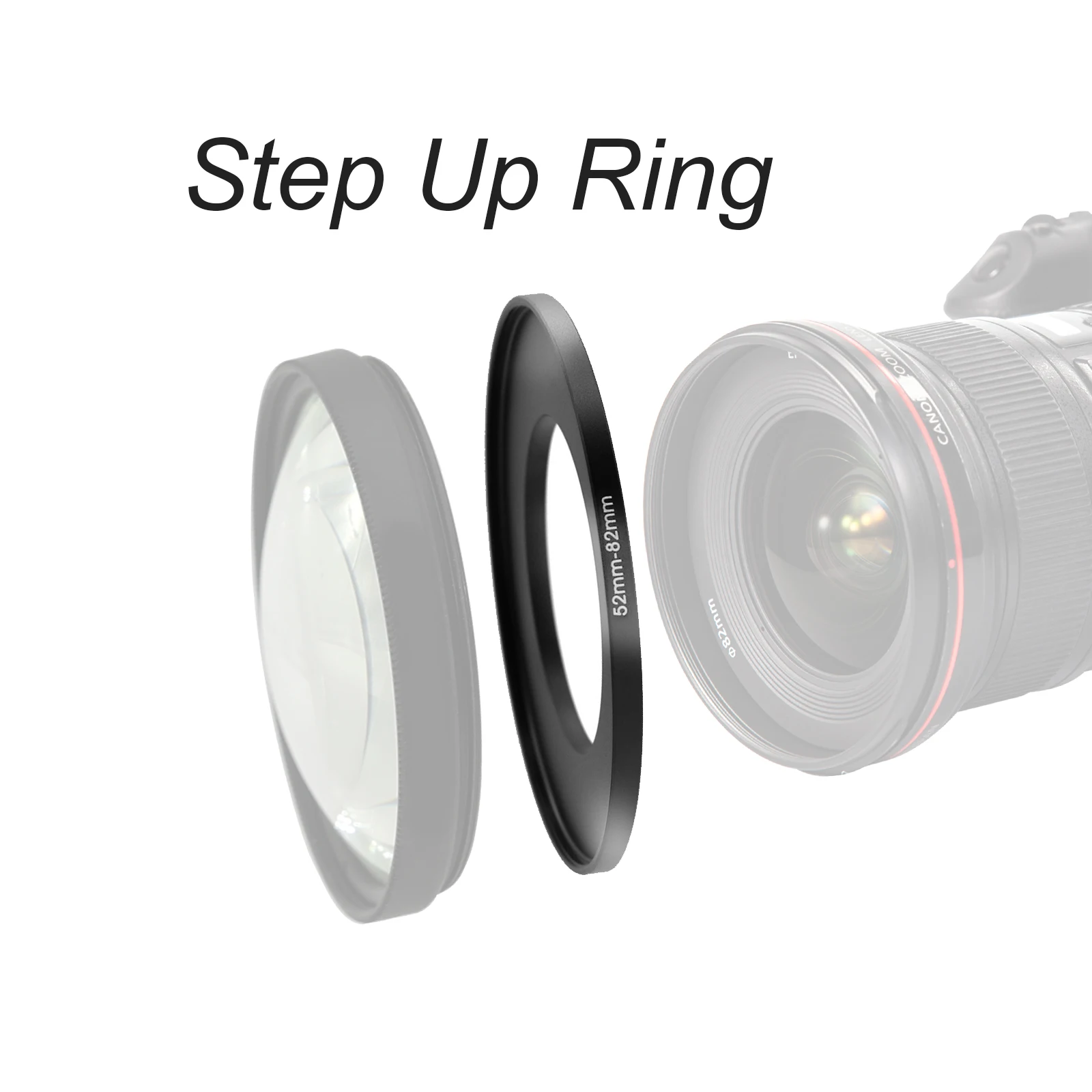 LinGo Aluminum Step Up/Down Filter Ring 52mm-82mm 52mm-58mm Filter Adapter Lens Adapter Step Up Adapter Ring