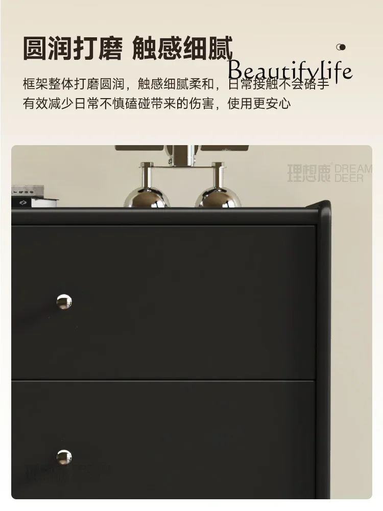 

N American-Style Simple Retro Cherrywood Drawer Storage Cabinet Living Room Wall-Mounted Small Vertical Cabinet