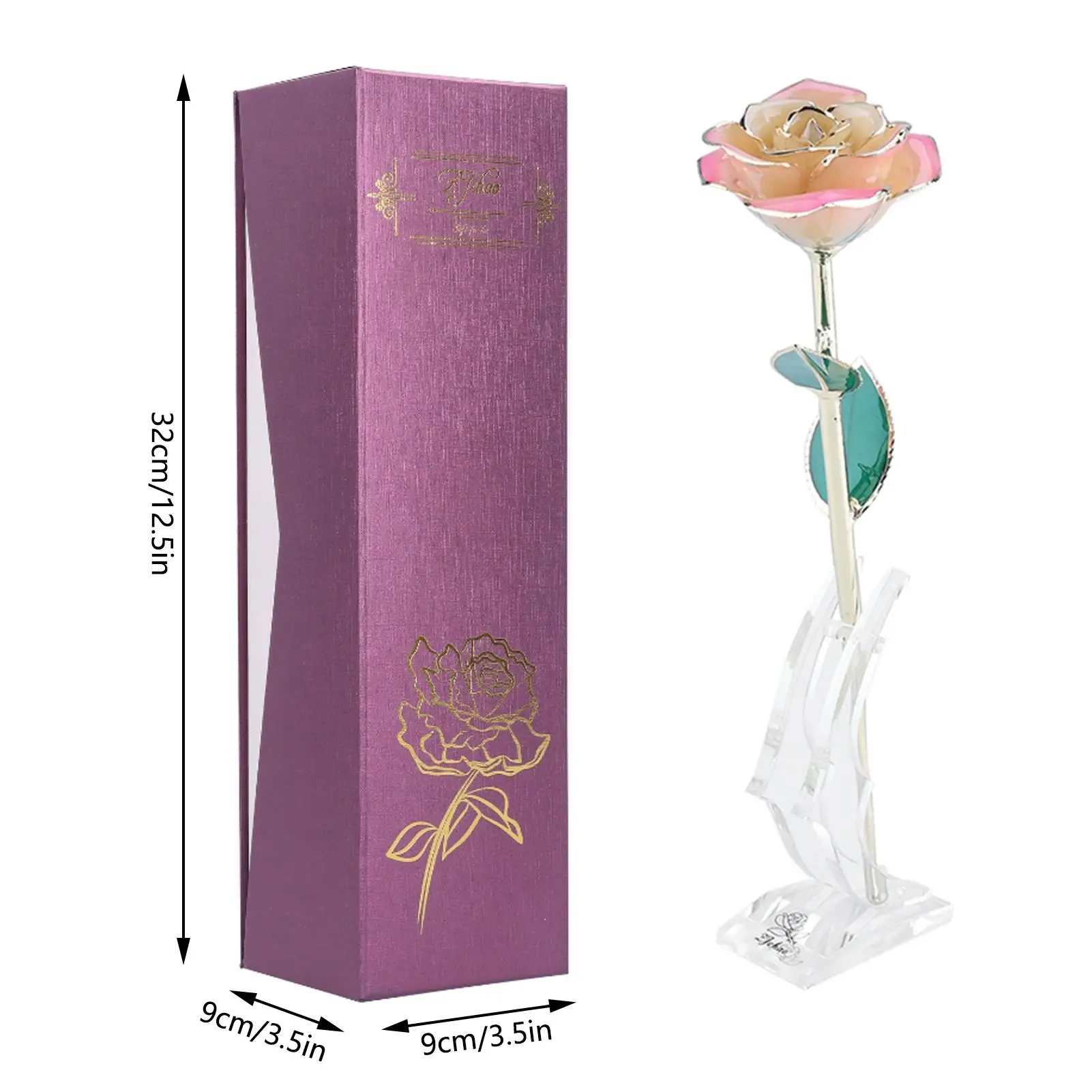 

Elegant Gold Dipped Rose Decoration with Base - Perfect Romantic Gift for valentine 's Day & Birthdays