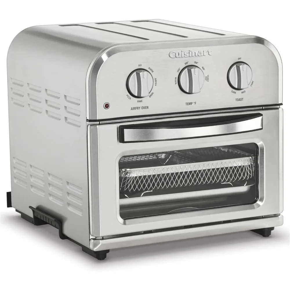 Compact Airfryer Toaster Oven, 1800-Watt Motor with 6-in-1 Functions and Wide Temperature Range, Air Fryer, Stainless Steel