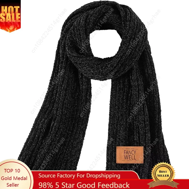 وشاح للنساء للشتاء - وشاح مكتنز كبير الحجم من الشنيل، أوشحة طويلة ناعمة للطقس البارد، هدايا للنساء #1