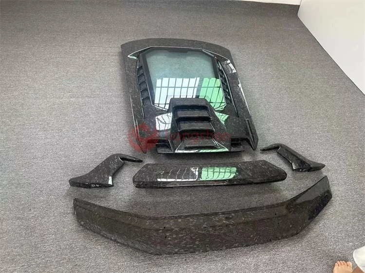 

Кованый узор из углеродного волокна, P-образная крышка заднего капота, задний спойлер для Lamborghini Huracan LP610, комплект кузова