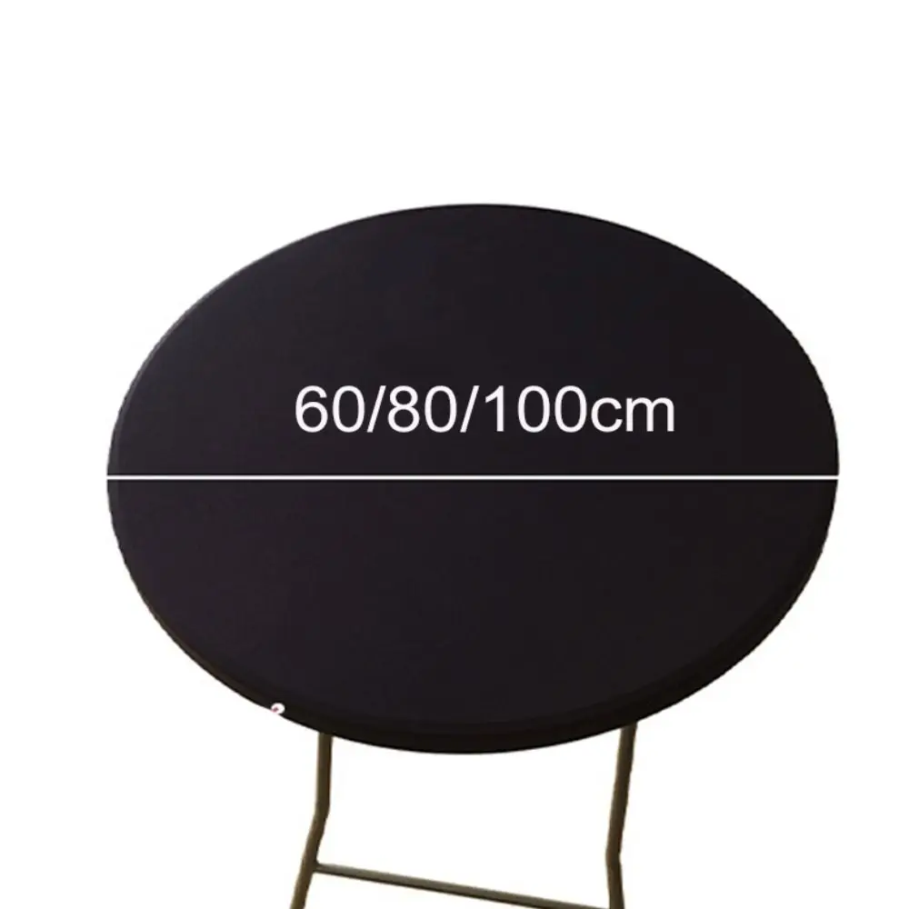 غطاء طاولة مرن من حرير الحليب سهل التنظيف، مفرش طاولة طعام مستدير مقاوم للماء، مفرش طاولة بلون سادة، ديكورات طاولة #6