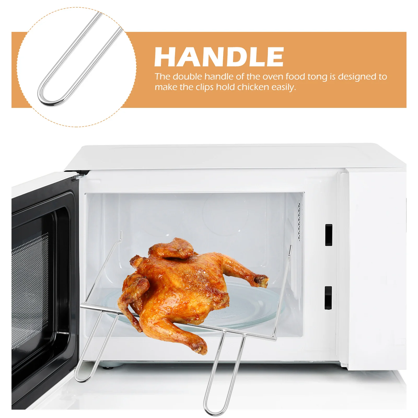 

Premium Clip Double Handle Oven Chicken Fork Grill Chicken Holder Anti-Scald Kitchen Supplies for Bbq Party