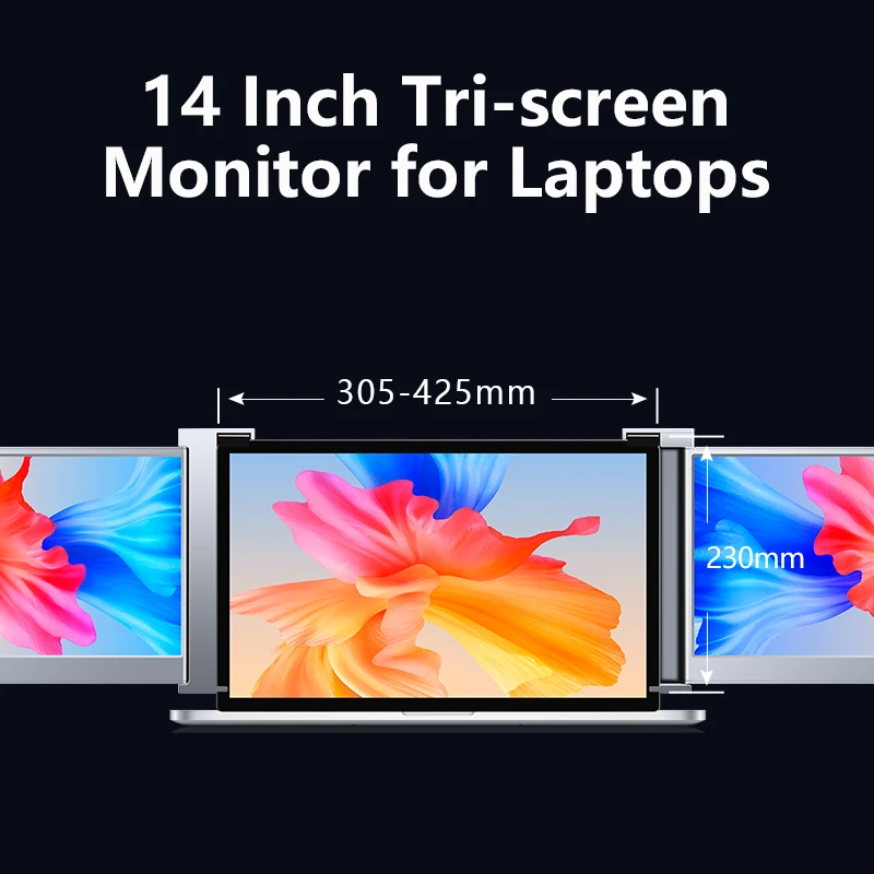 Gaming monitor 14 inch USB C extender laptop display triple portable monitor dual screen for notebook