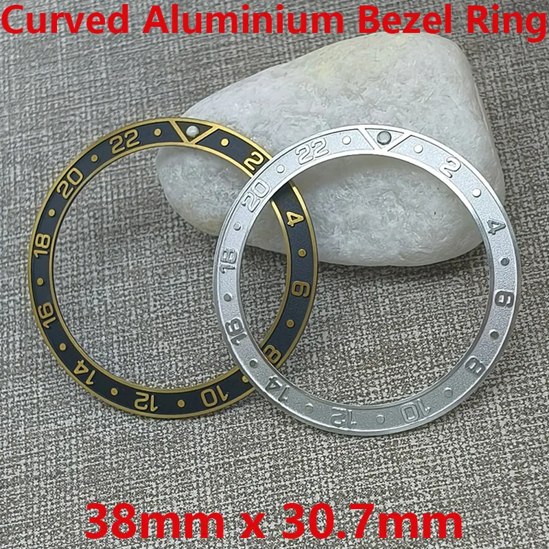 

38mmx30.7mm SKX007 Curved Aluminium Bezel Insert Fits SKX007 SKX009 SRPD SUB Watch NH35 NH36 Movement Watch Bezel Ring Parts