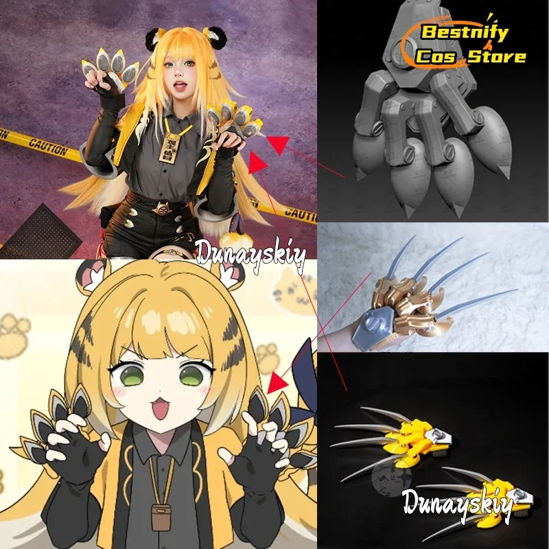 CosplayZenless Zone Zero Ju Fufu disfraces de Cosplay Prop armadura de dedo articulada archivos Stl Ju Fufu juego de rol garras mecánicas Pro