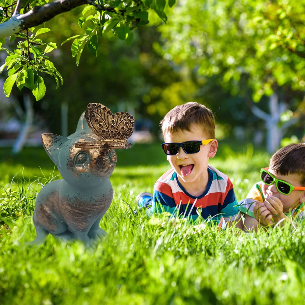 الراتنج القط فراشة تمثال زخرفة حديقة المشهد هريرة تمثال الحرف اليدوية مقاوم للماء ديكور المنزل لساحة الحديقة #3