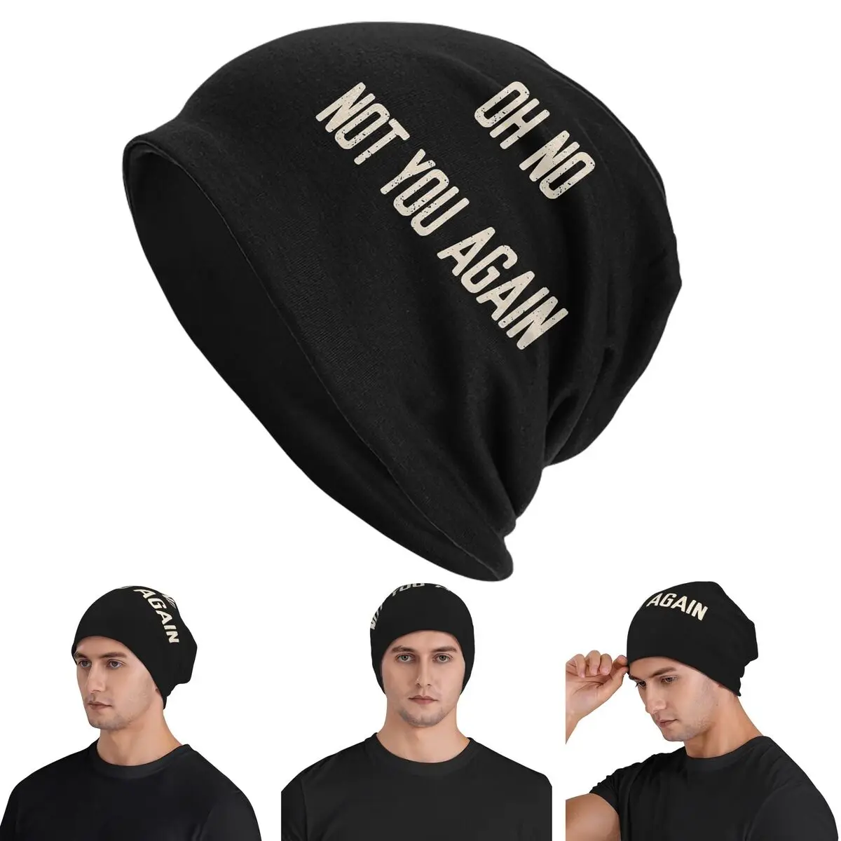 

О нет! Не ты снова! Добро пожаловать Skullies шапки шапки теплая осенне-зимняя уличная шапка вязаные шапки для мужчин женщин взрослых
