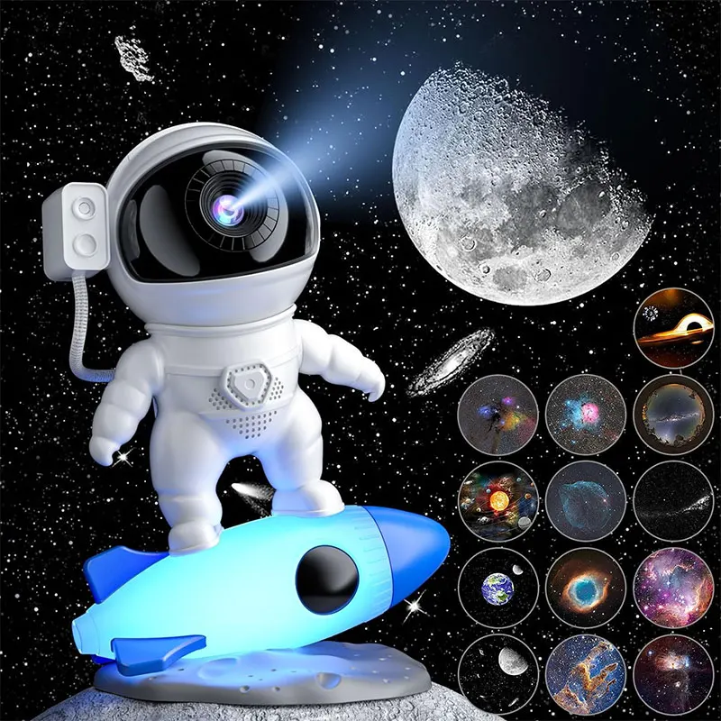 

Rocket Astronaut Projector Intelligent Noise Reduction Sound Intelligent Bluetooth 5.1 Control Bedroom Night Light Desktop Decor