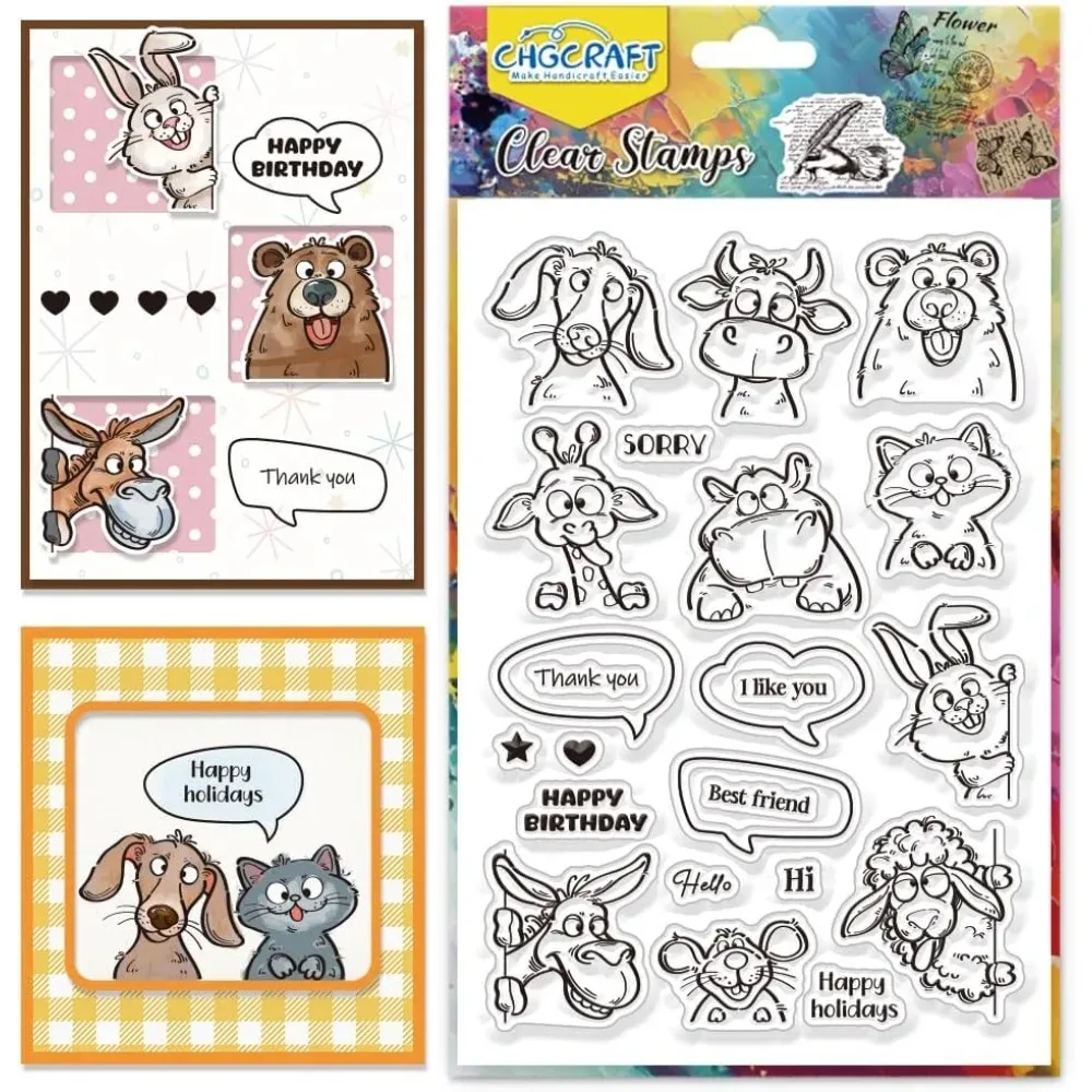Sellos transparentes de Hello Best Friend, sellos transparentes de animales, sellos transparentes para gatos y perros, para hacer sellos de tarjetas