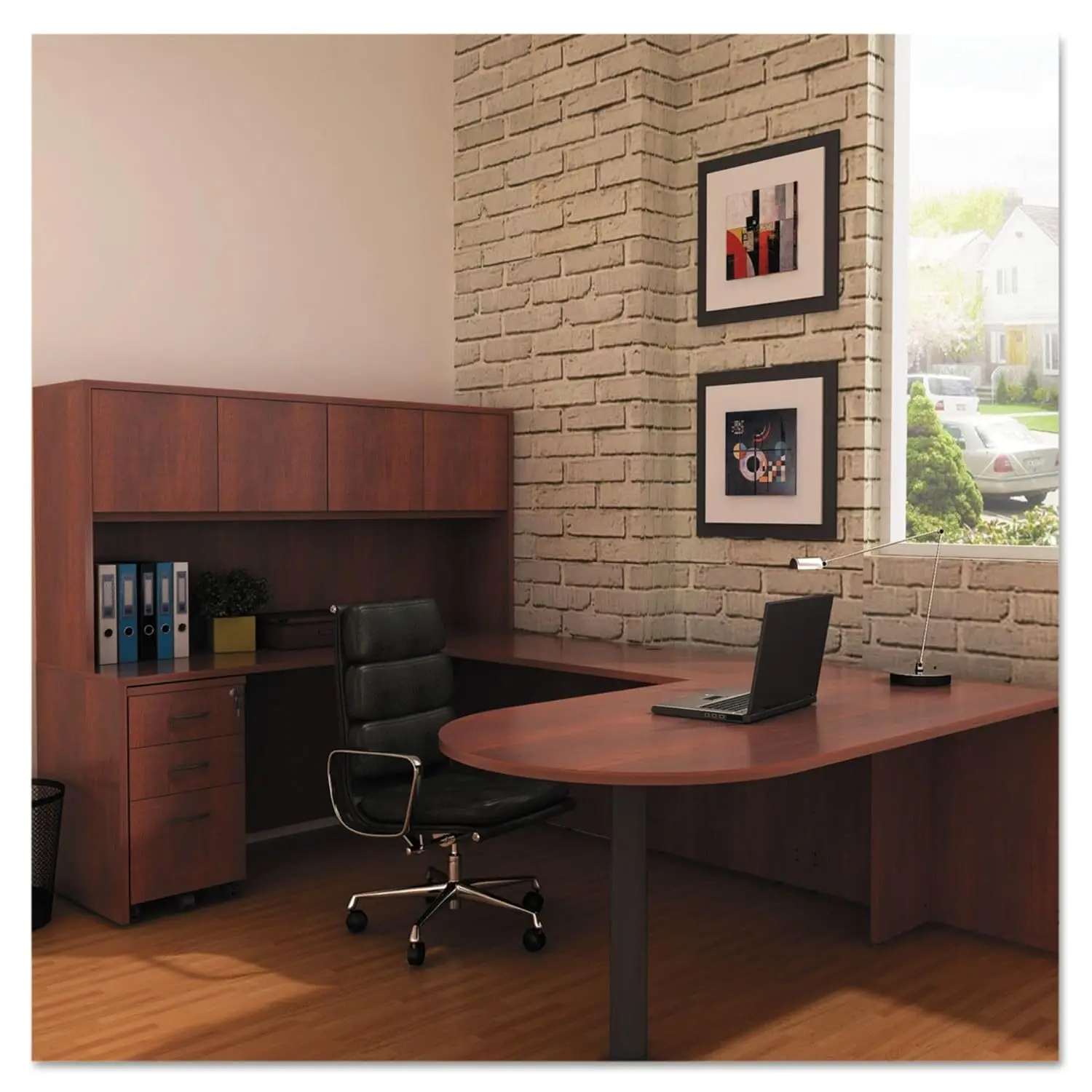 Mobile B/B/F Pedestal File, 15 7/8 x 20 1/2 x 28 3/8, Med Cherry, Customized