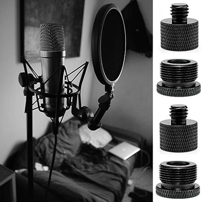 

8 PCS Microphone Stand Adapters 3/8 To 5/8 Microphone Adapter Metal For Camera Screw Monitor Microphone Stand