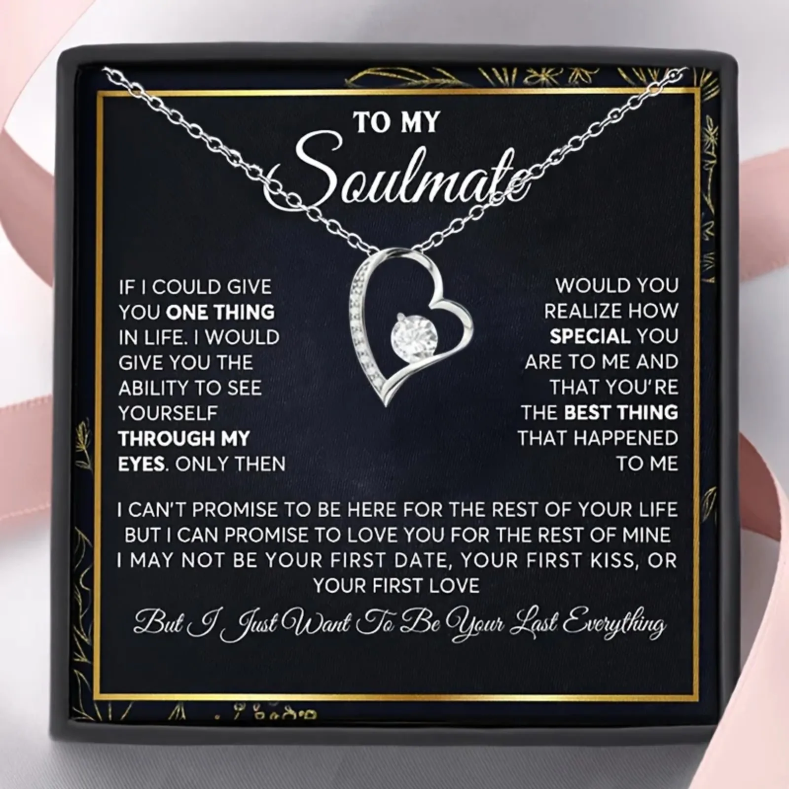 Regalo de collar de amor, circonita con incrustaciones de cobre, regalo de aniversario de cumpleaños para seres queridos, con tarjeta y embalaje de caja de regalo