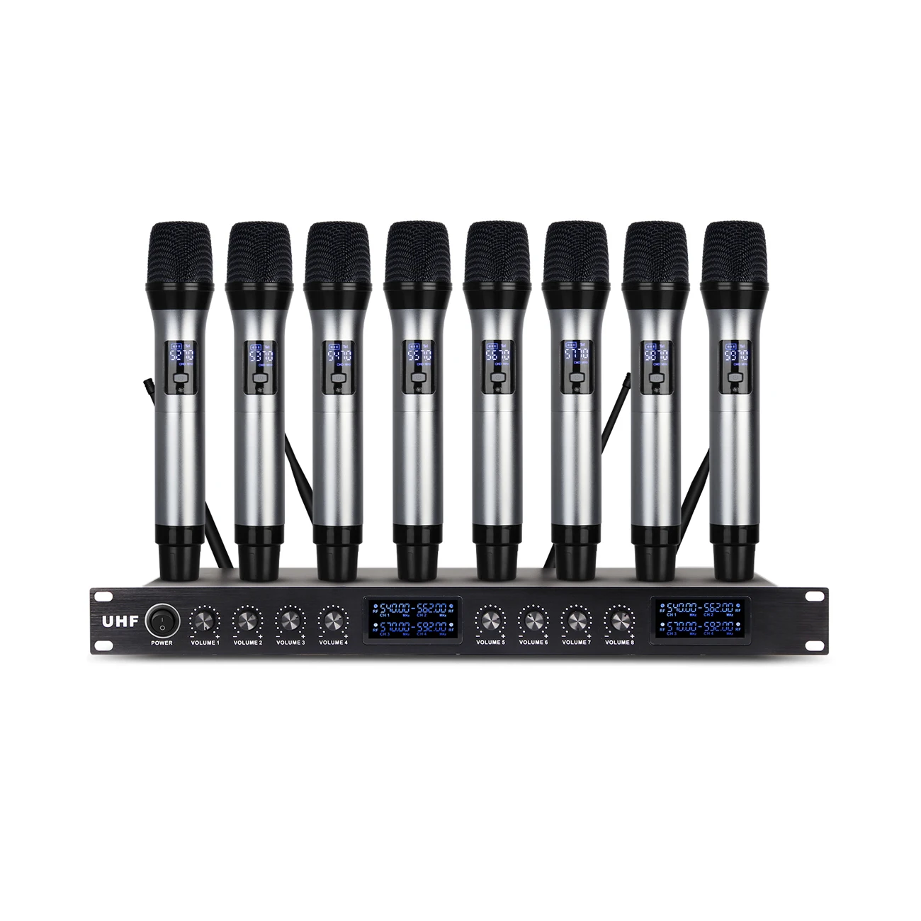 

Professional 8-Channel UHF Wireless Conference Microphone System Dynamic XLR Connector Made Of Durable Metal And Plastic