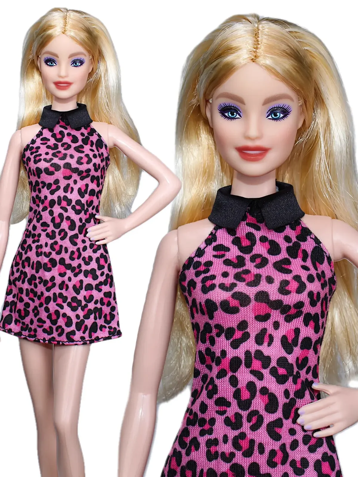 1/6 BJD Clothes Purple Leopard Princess Dress For Barbie Accessories For Barbie Doll Clothing Little Gown Kids & Baby Toys 11.5