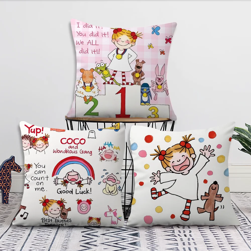 Kawaii C-Coco and Wondrous Gang Cute Decoration Room Home Sofa living Office Car Nordic Simplicity Pillow Cover