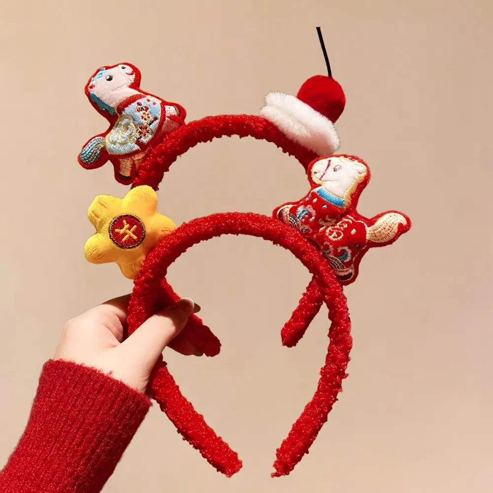 

Creative Cartoon Horse Hair Hoop Mascot Pony 2026 New Year Headband Headwear Good Luck New Year Headpiece Women